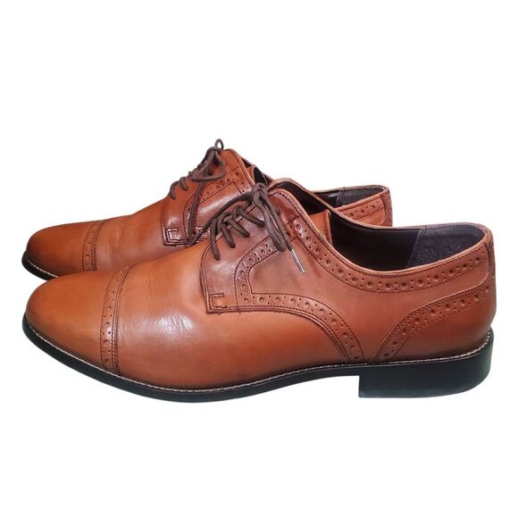 The Nunn Bush Norcross Comfort Gel Cognac Oxford Men's Shoes in size 12W - Picture 1 of 7